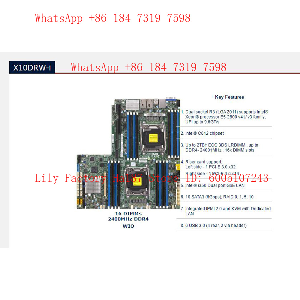 Board C612 2011 E5-2600 16 DIM - Ddr4 2400Mhz recension och pris