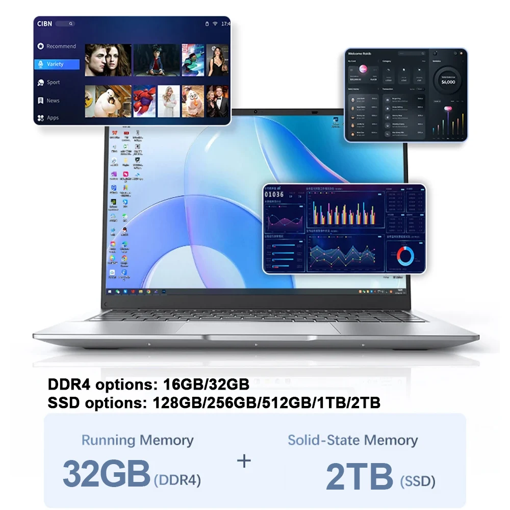 2026 New 14.1 Inch Ultra Thin  - Ddr4 32Gb recension och pris